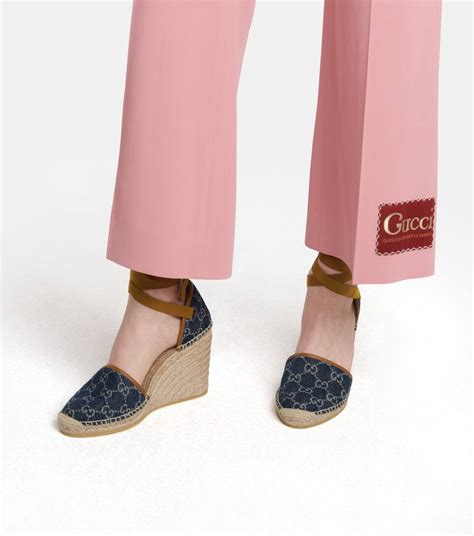 gucci espadrille wedge|Gucci espadrilles denim.